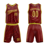 custom animal pattern basketball suit kids adults personalized jersey red