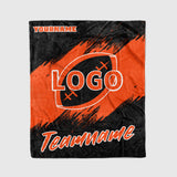 custom ultra-soft micro fleece blanket black-orange