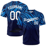 Custom Full Print Design Baseball Jersey blue-black