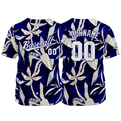 Custom Full Print Design Baseball Jersey navy-cream