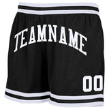 custom kelly green-black-white authentic throwback basketball shorts