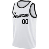 custom authentic  basketball jersey white-black