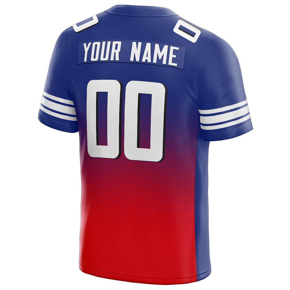 custom authentic gradient fashion football jersey royal-red-white