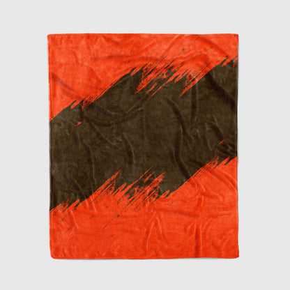 custom ultra-soft micro fleece blanket orange-brown