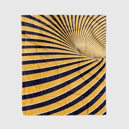 custom ultra-soft micro fleece blanket navy-yellow