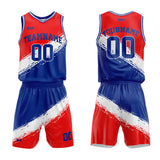 custom brush basketball suit kids adults personalized jersey red-white-royal