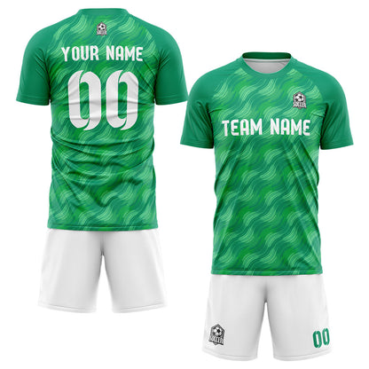 custom soccer set jersey kids adults personalized soccer green