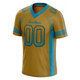 custom authentic drift fashion football jersey gold-teal mesh