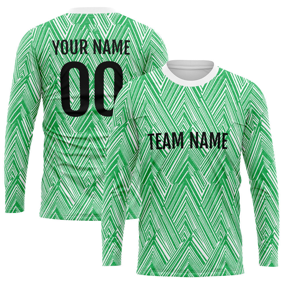 Custom Basketball Soccer Football Shooting Long T-Shirt for Adults and Kids White-Green