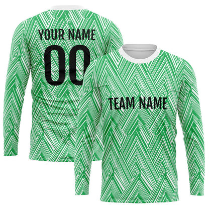 Custom Basketball Soccer Football Shooting Long T-Shirt for Adults and Kids White-Green