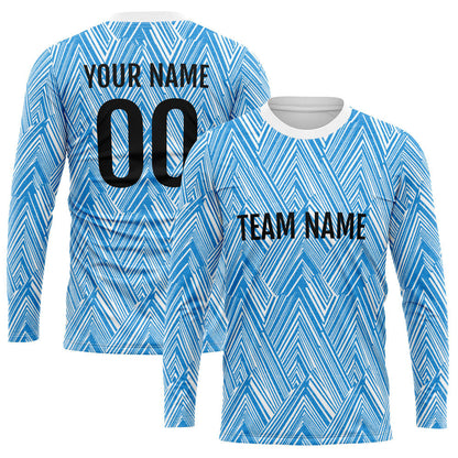 Custom Basketball Soccer Football Shooting Long T-Shirt for Adults and Kids White-Blue