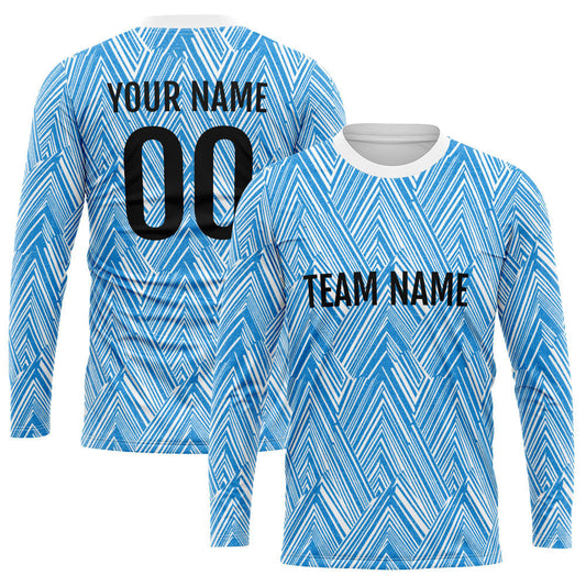 Custom Basketball Soccer Football Shooting Long T-Shirt for Adults and Kids White-Blue