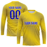 Custom Basketball Soccer Football Shooting Long T-Shirt for Adults and Kids Wave-Yellow