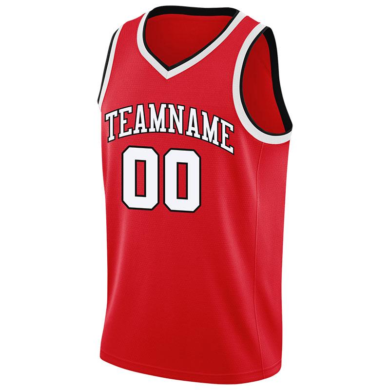 custom authentic  basketball jersey red-white-black
