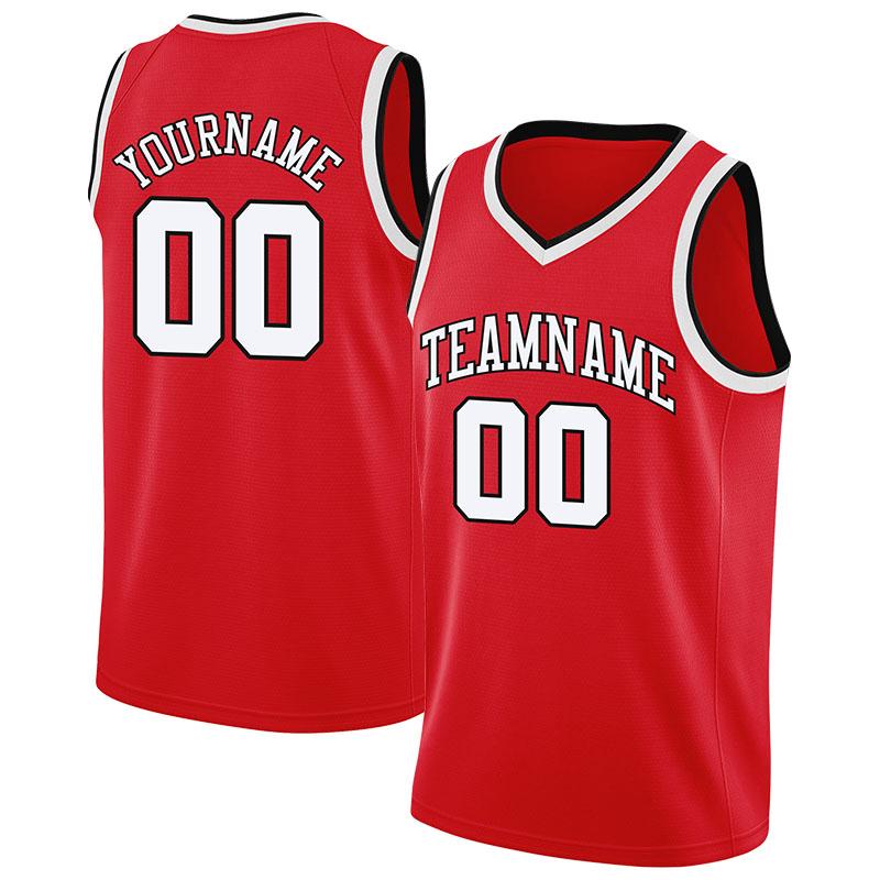 custom authentic  basketball jersey red-white-black