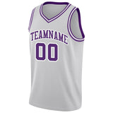 custom authentic  basketball jersey purple-white-black