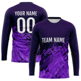 Custom Basketball Soccer Football Shooting Long T-Shirt for Adults and Kids Purple