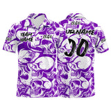 Custom Football Polo Shirts  Add Your Unique Logo/Name/Number Purple&White