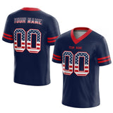 personal custom authentic pretty football jersey red-navy-white mesh