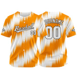Custom Full Print Design Baseball Jersey orange-white