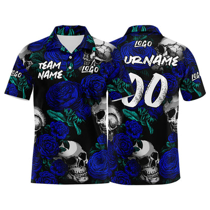 Custom Football Polo Shirts  Add Your Unique Logo/Name/Number Royal