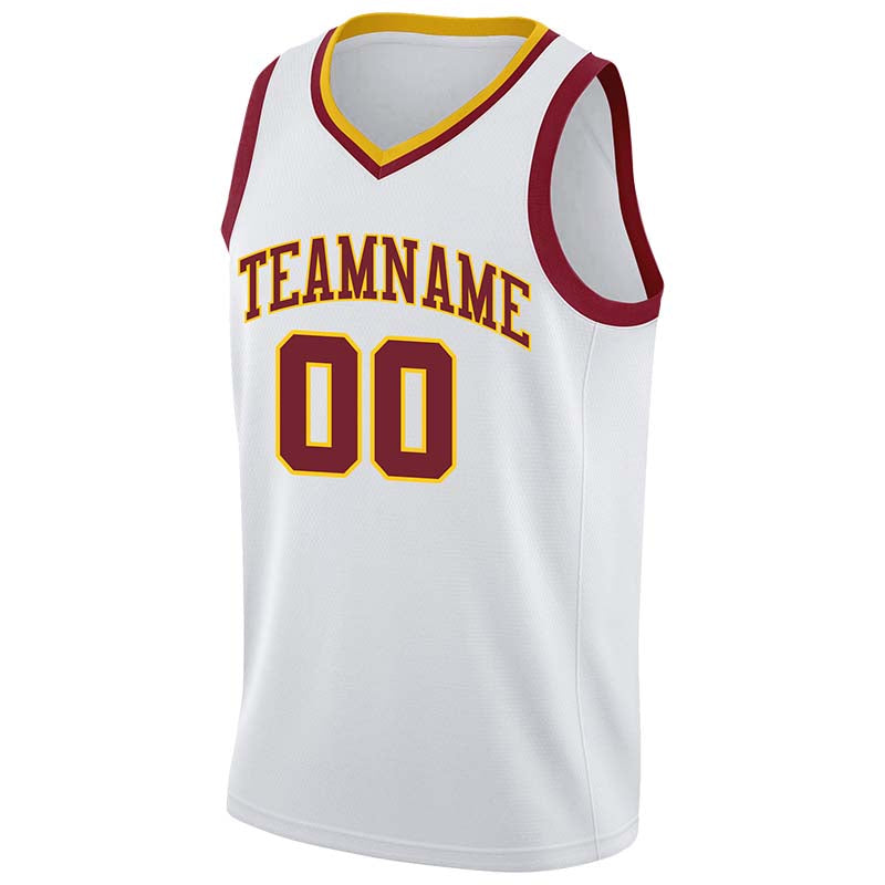 custom authentic  basketball jersey white-crimson-yellow