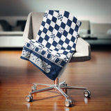 custom ultra-soft micro fleece blanket navy-white