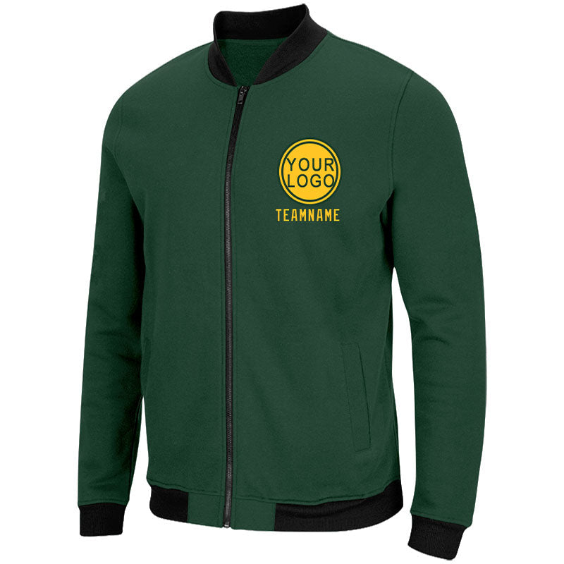 Custom Long Sleeve Windbreaker Jackets Uniform Printed Your Logo Name Number Green-Yellow