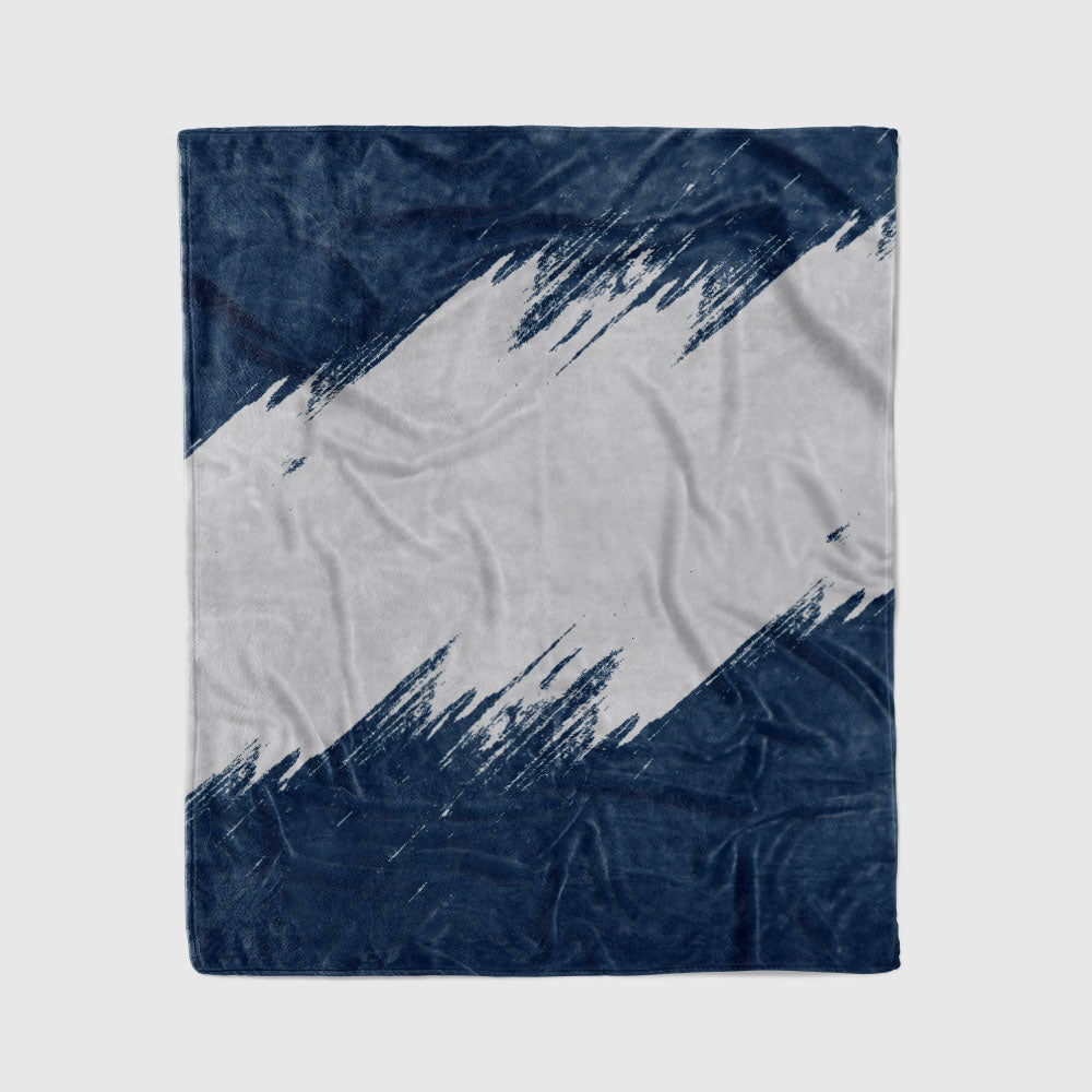 custom ultra-soft micro fleece blanket navy-gray