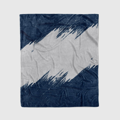 custom ultra-soft micro fleece blanket navy-gray