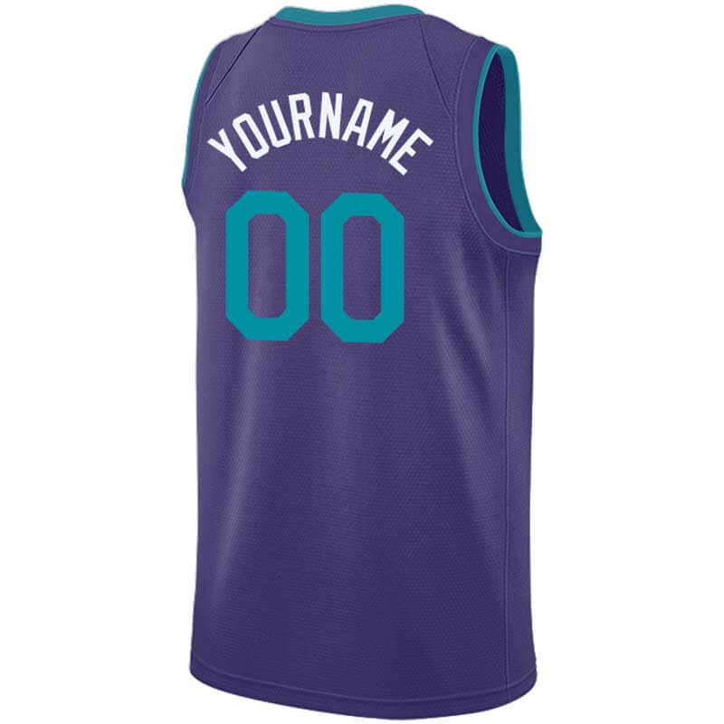 custom authentic  basketball jersey purple-teal