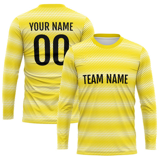 Custom Basketball Soccer Football Shooting Long T-Shirt for Adults and Kids Yellow-White