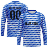Custom Basketball Soccer Football Shooting Long T-Shirt for Adults and Kids Blue