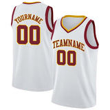 custom authentic  basketball jersey white-crimson-yellow