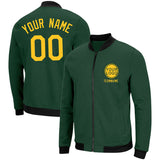 Custom Long Sleeve Windbreaker Jackets Uniform Printed Your Logo Name Number Green-Yellow