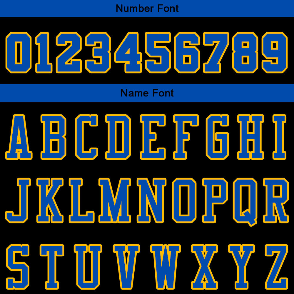 custom authentic pullover sweatshirt hoodie black-blue-yellow