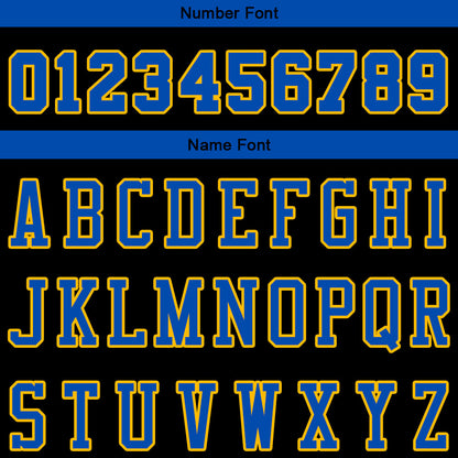 custom authentic pullover sweatshirt hoodie black-blue-yellow