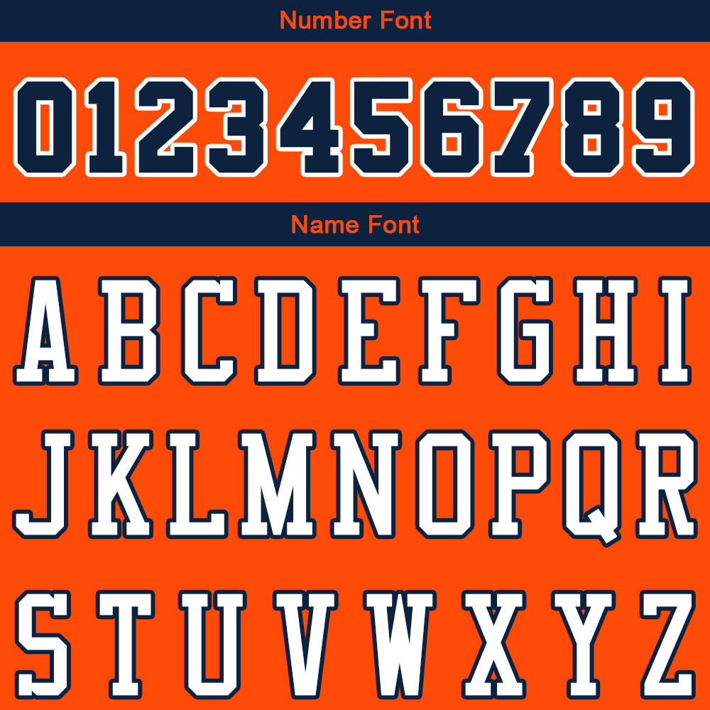 custom authentic pullover sweatshirt hoodie orange-navy-white