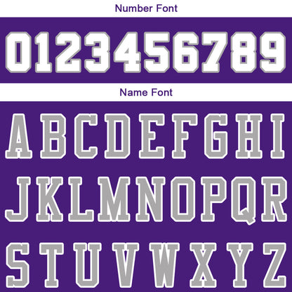 custom authentic pullover sweatshirt hoodie purple-white-gray