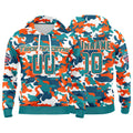 Custom Sweatshirt Hoodie For Man Woman Girl Boy Print Your Logo Name Number Aqua&Orange