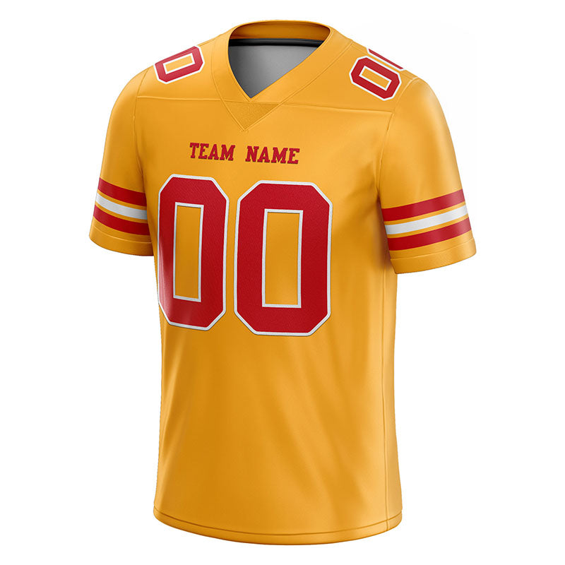 customized authentic football jersey yellow  red- white mesh