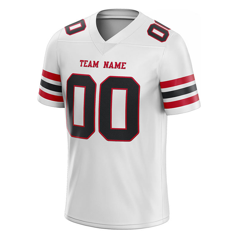 custom authentic football jersey white brown-red mesh