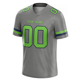 customized authentic football jersey grey  neon-green-navy mesh