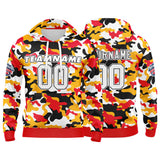 Custom Sweatshirt Hoodie For Men Women Girl Boy Print Your Logo Name Number Red&Yellow