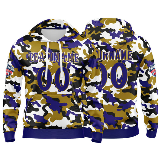 Custom Sweatshirt Hoodie For Men Women Girl Boy Print Your Logo Name Number Purple&Gold