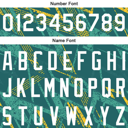 Custom Full Print Design Baseball Jersey green-yellow
