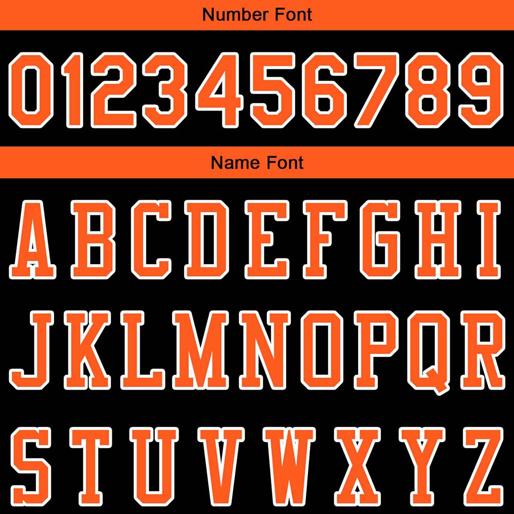 custom authentic pullover sweatshirt hoodie black-orange-white