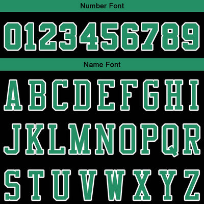 custom authentic pullover sweatshirt hoodie black-kelly green-white