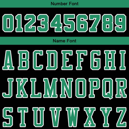 custom authentic pullover sweatshirt hoodie black-kelly green-white