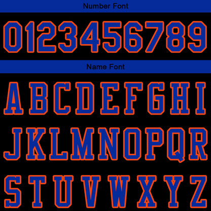 custom authentic pullover sweatshirt hoodie black-blue-orange